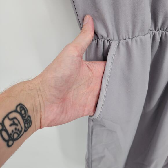 MM6 Maison Martin Margiela Gray Sleeveless Athleisure Dress with Pockets Small - Picture 2 of 7